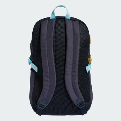 Sac à dos ADIDAS APWR - Adidas noir avec détails bleus clair, dos et bretelles rembourrées, vue de dos.