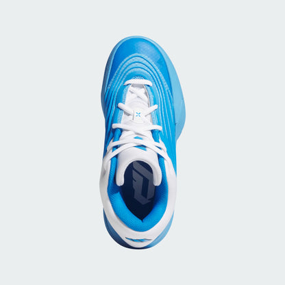 Espadrilles DAME X - Adidas bleu et blanc en textile et cuir synthétique, vue de dessus, style sportif femme.