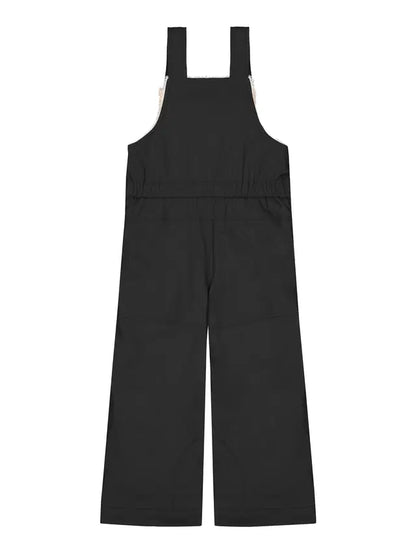 Salopette de neige Snowy - Picture noire pour enfant, coupe ample, vue de face