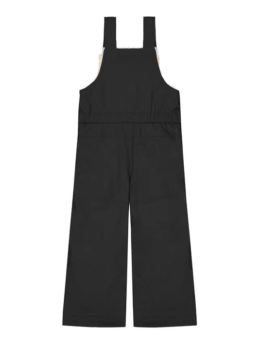 Salopette de neige Snowy - Picture noire pour enfant, coupe ample, vue de face