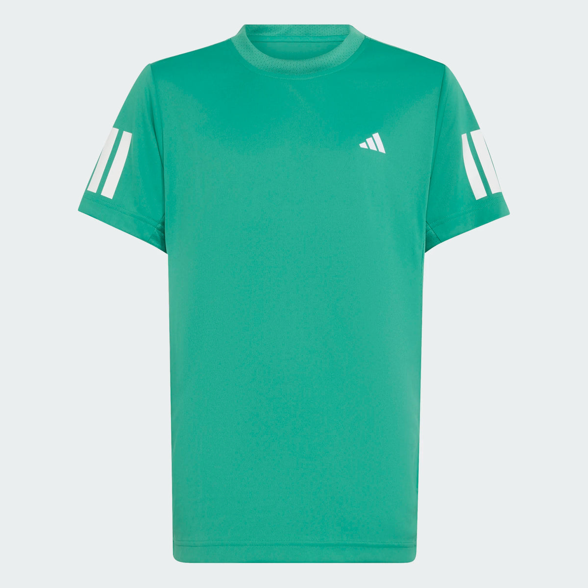 T-Shirt Boys club tennis climacool - Adidas vert à manches courtes avec bandes blanches pour garçon vue de face