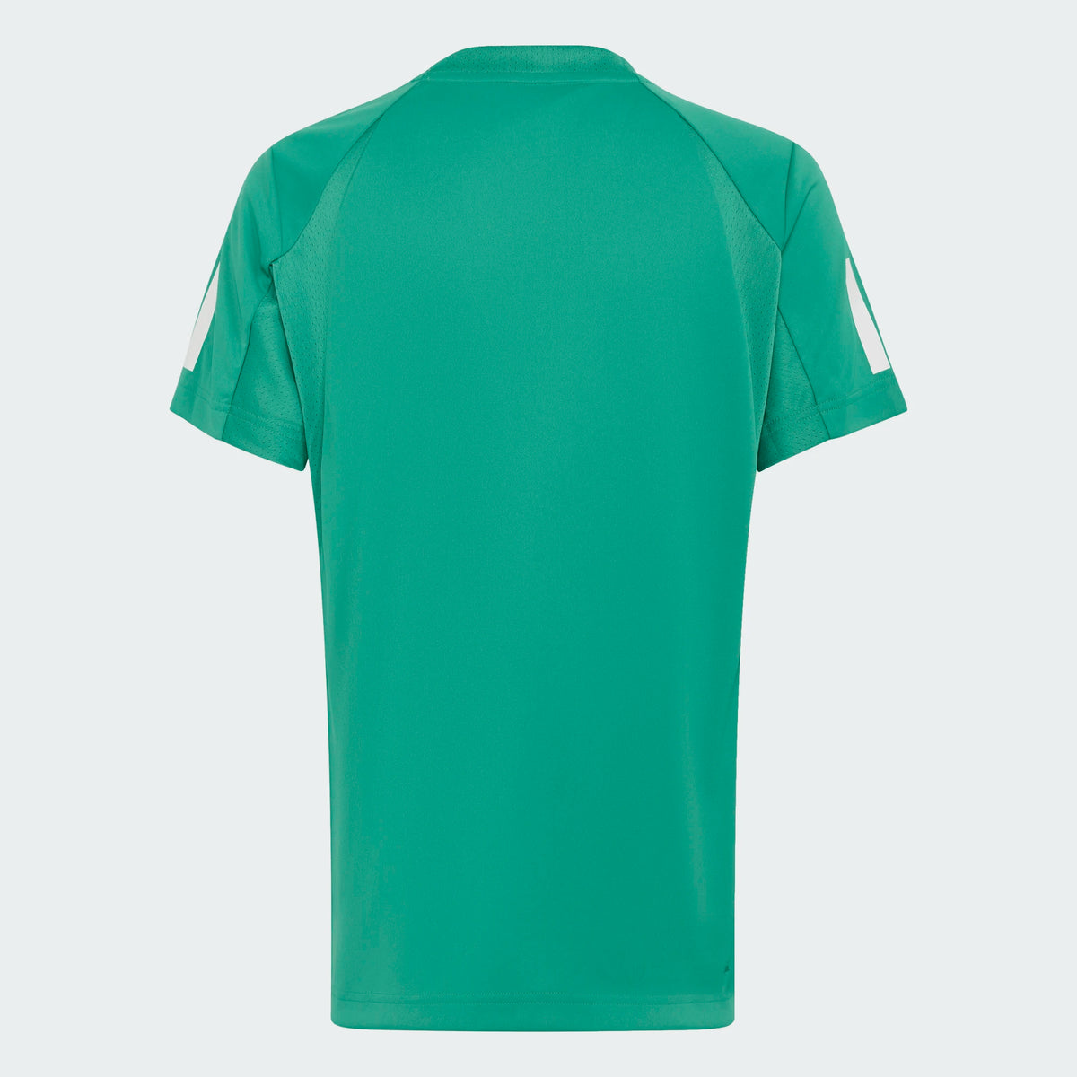 T-Shirt Boys club tennis climacool - Adidas vert pour garçon en vue de dos avec manches courtes et bandes blanches