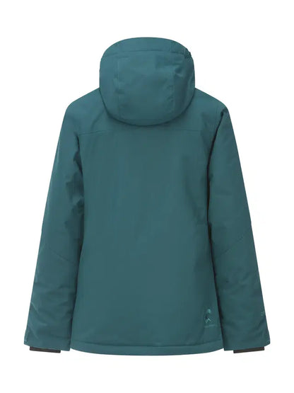 Manteau d'hiver Miniakin - Picture, manteau bleu pétrole à capuche, vue de dos pour enfant
