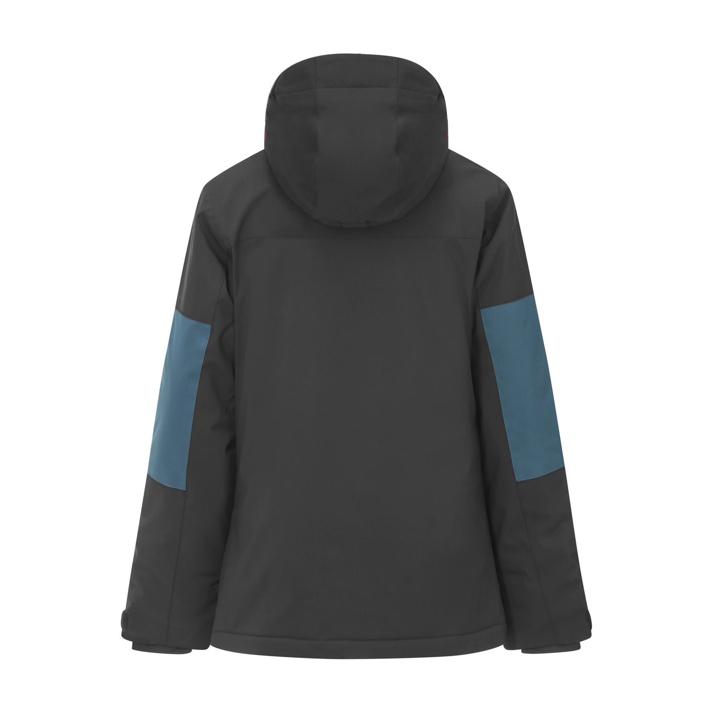 Manteau d'hiver Tissera - Picture noir avec empiècements bleus sur les manches, vue de dos