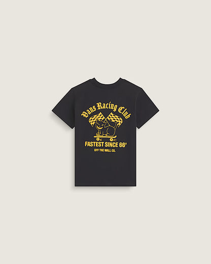 T-Shirt - Vans noir à manches courtes avec motif graphique jaune de course automobile vue de face