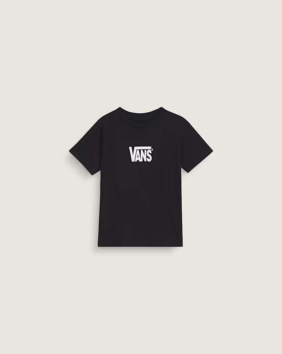 T-Shirt Stretch Logo - Vans noir en coton 100%, coupe classique, vue de face, pour enfant garçon.