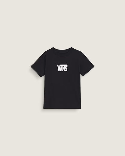 T-Shirt Stretch Logo - Vans noir en coton 100%, coupe classique, vue de face, pour enfant garçon.