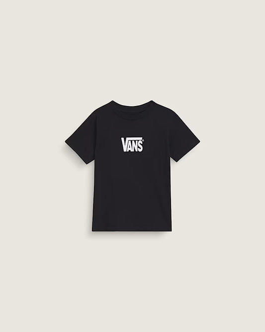 T-Shirt Stretch Logo - Vans noir en coton 100%, coupe classique, vue de face, pour enfant garçon.