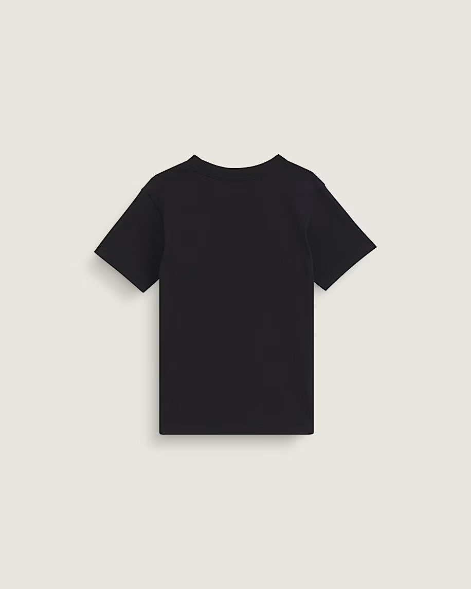 T-Shirt Stretch Logo - Vans noir en coton 100% pour enfant, vue de dos, manches courtes et col rond.
