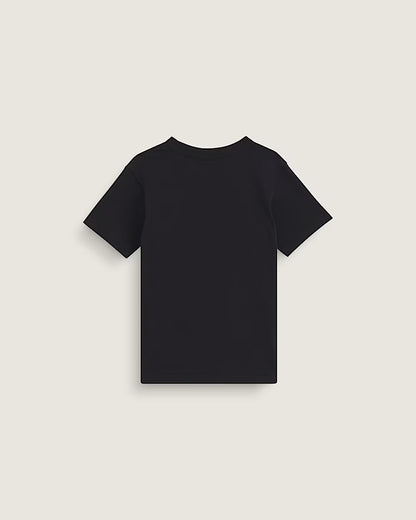 T-Shirt Stretch Logo - Vans noir en coton 100% pour enfant, vue de dos, manches courtes et col rond.