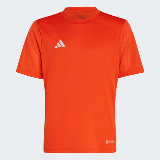 Jersey Tabela - Adidas rouge orange en polyester recyclé avec manches en mesh, style sportif, vue de face, adulte homme.