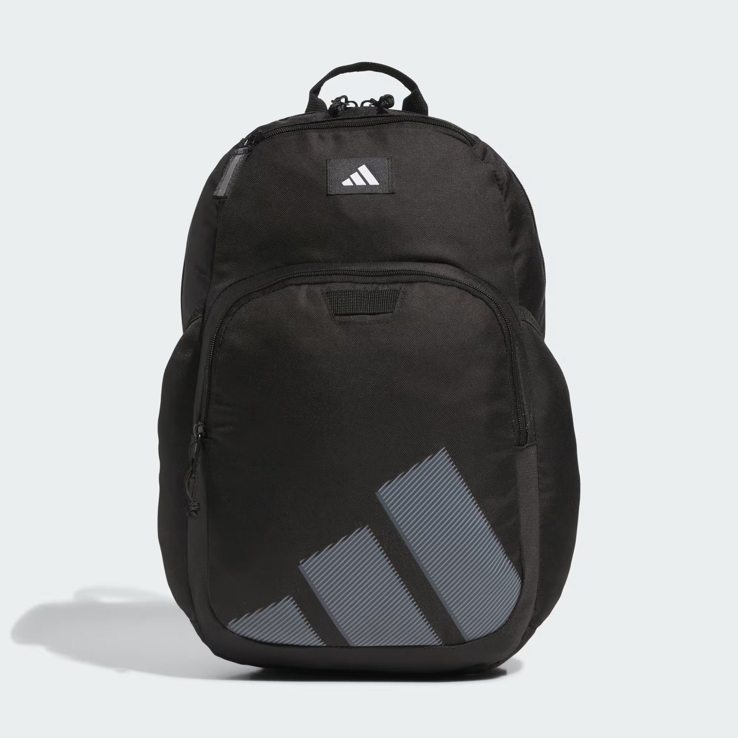 Sac à dos - Adidas noir en tissu synthétique avec logo blanc, design épuré, vue de face.
