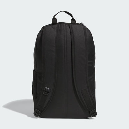 Sac à dos - Adidas noir en textile résistant, style classique avec bretelles rembourrées, vue de dos.