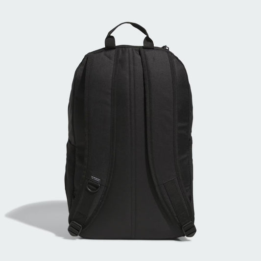 Sac à dos - Adidas noir en textile résistant, style classique avec bretelles rembourrées, vue de dos.
