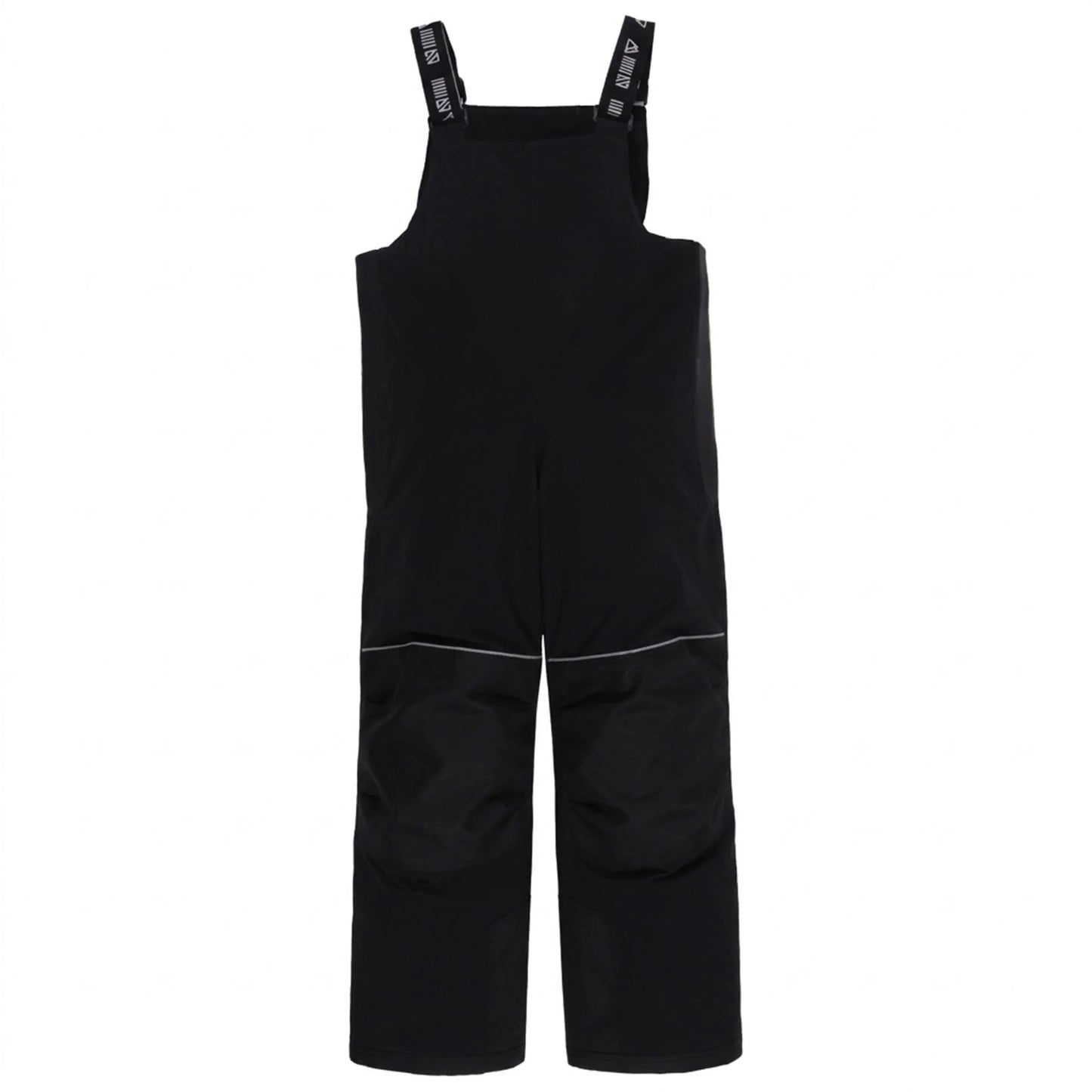 Salopette de neige Maxifit - Nanö noire en tissu technique, avec renforts genoux, bretelles réglables, pour enfant, vue de face.
