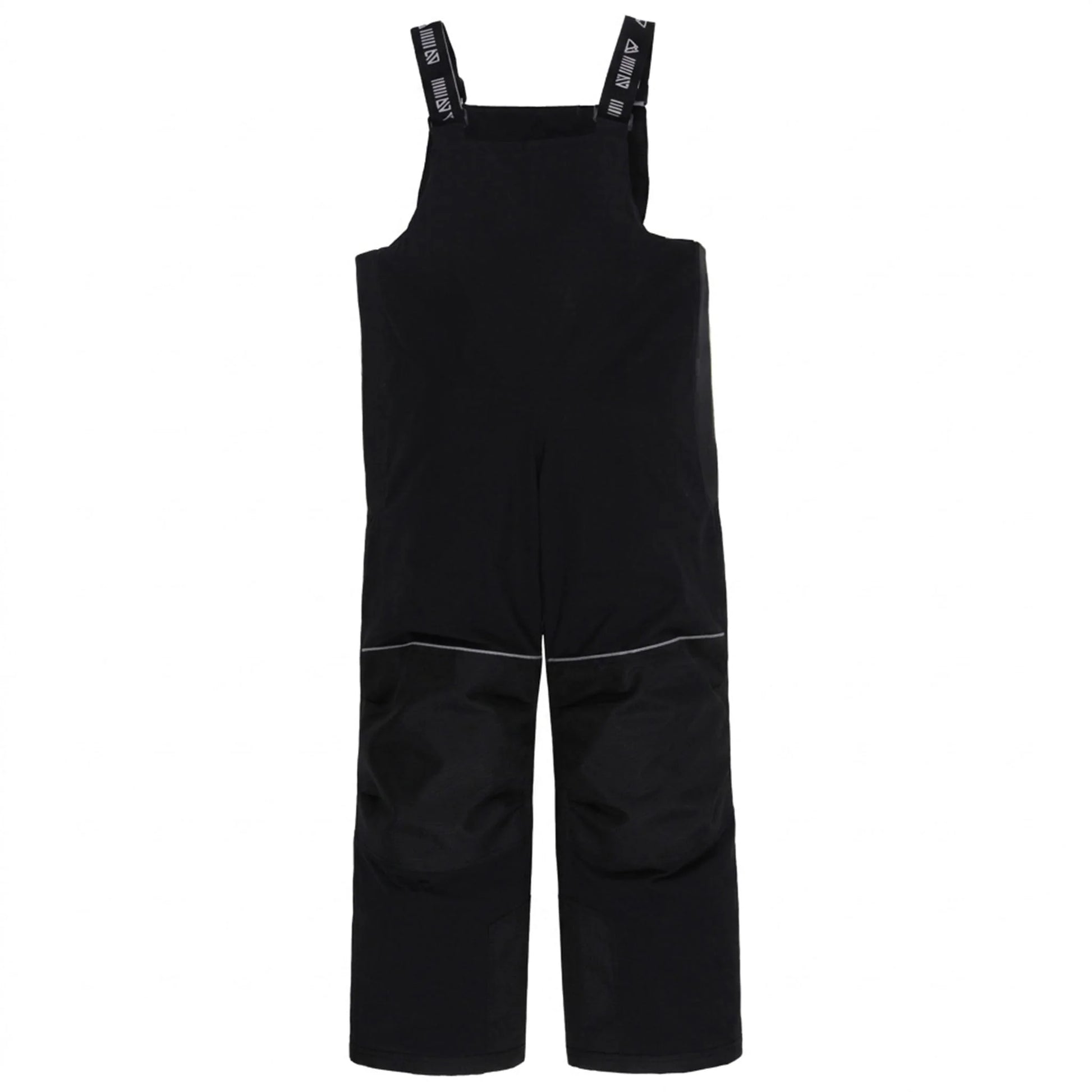 Salopette de neige Maxifit - Nanö noire en tissu technique, avec renforts genoux, bretelles réglables, pour enfant, vue de face.