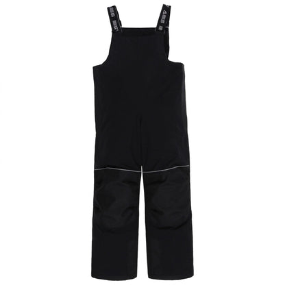 Salopette de neige Maxifit - Nanö noire en tissu technique, avec renforts genoux, bretelles réglables, pour enfant, vue de face.