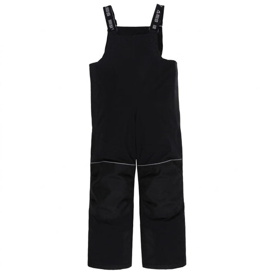 Salopette de neige Maxifit - Nanö noire en tissu technique, avec renforts genoux, bretelles réglables, pour enfant, vue de face.