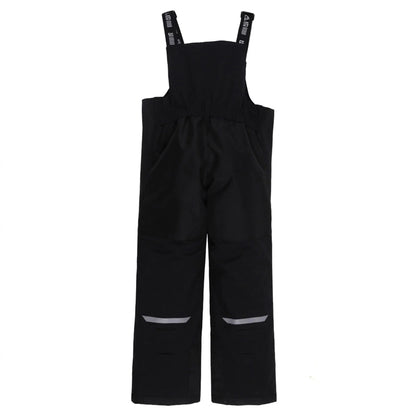 Salopette de neige Maxifit - Nanö noire en textile imperméable, style pantalon avec bretelles réglables, pour enfant, vue de dos.