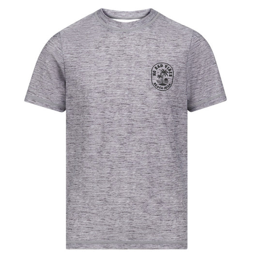 Chandail U.V - Northcoast gris et manches noires en nylon spandex, style enfant, vue de face avec logo poitrine