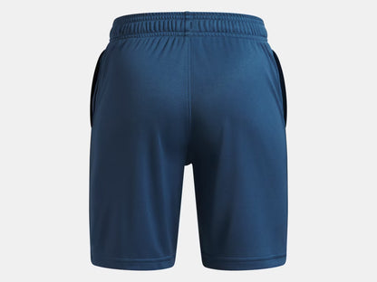Short avec logo UA Tech™ - Under Armour, short bleu marine en tissu UA Tech™, vue de dos, pour homme, taille élastique avec cordon.