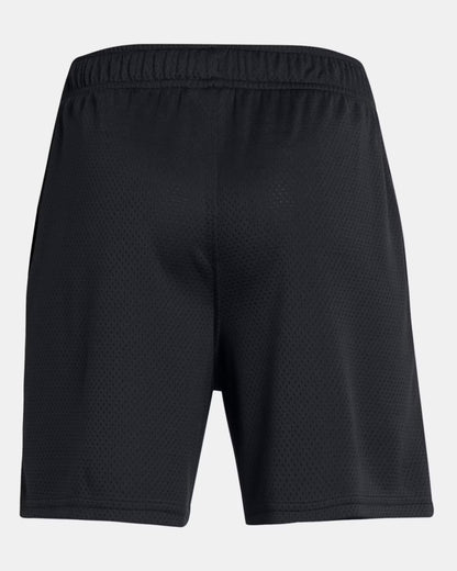 Short UA Tech Mesh - Under Armour noir en mesh respirant, style sportif, vue de dos, pour enfant garçon.