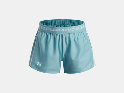 Short UA Tech™ Match - Under Armour short bleu clair en tricot léger avec taille élastique imprimée, vue de face.