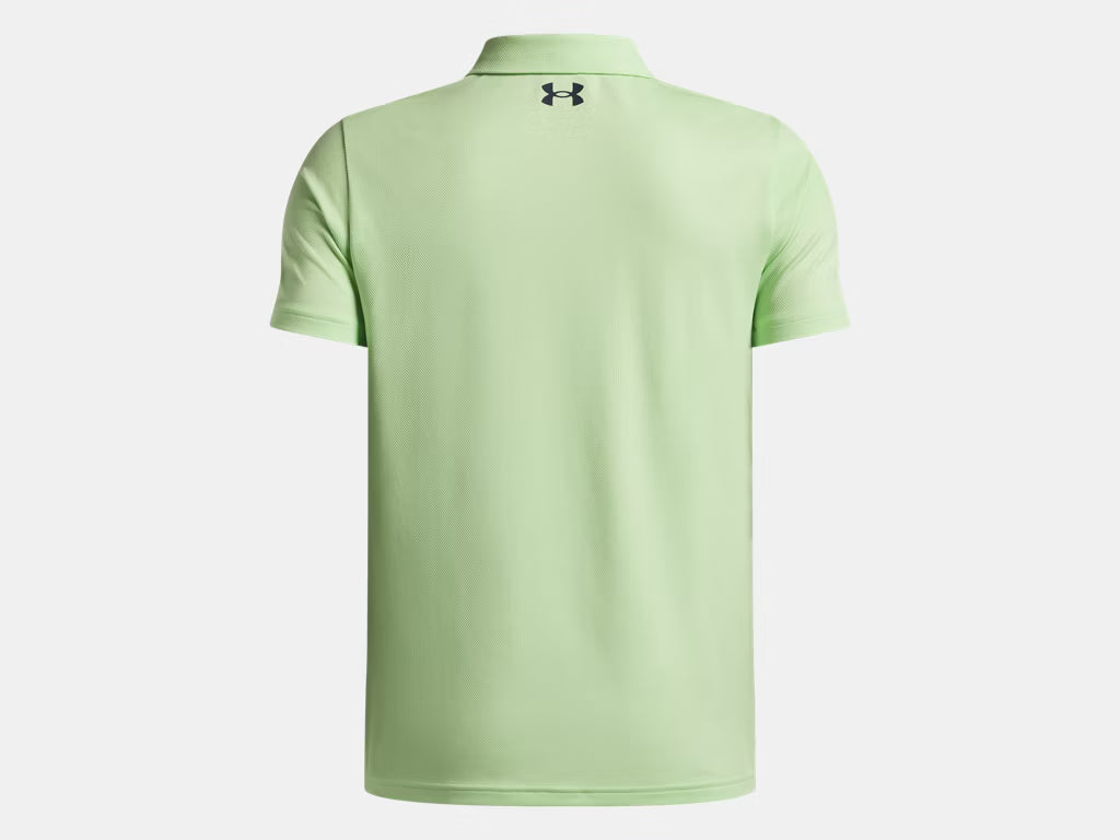Polo UA Matchplay - Under Armour vert clair en polyester, style sportif, vue de dos, manches courtes, col polo classique.