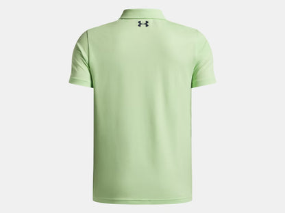 Polo UA Matchplay - Under Armour vert clair en polyester, style sportif, vue de dos, manches courtes, col polo classique.
