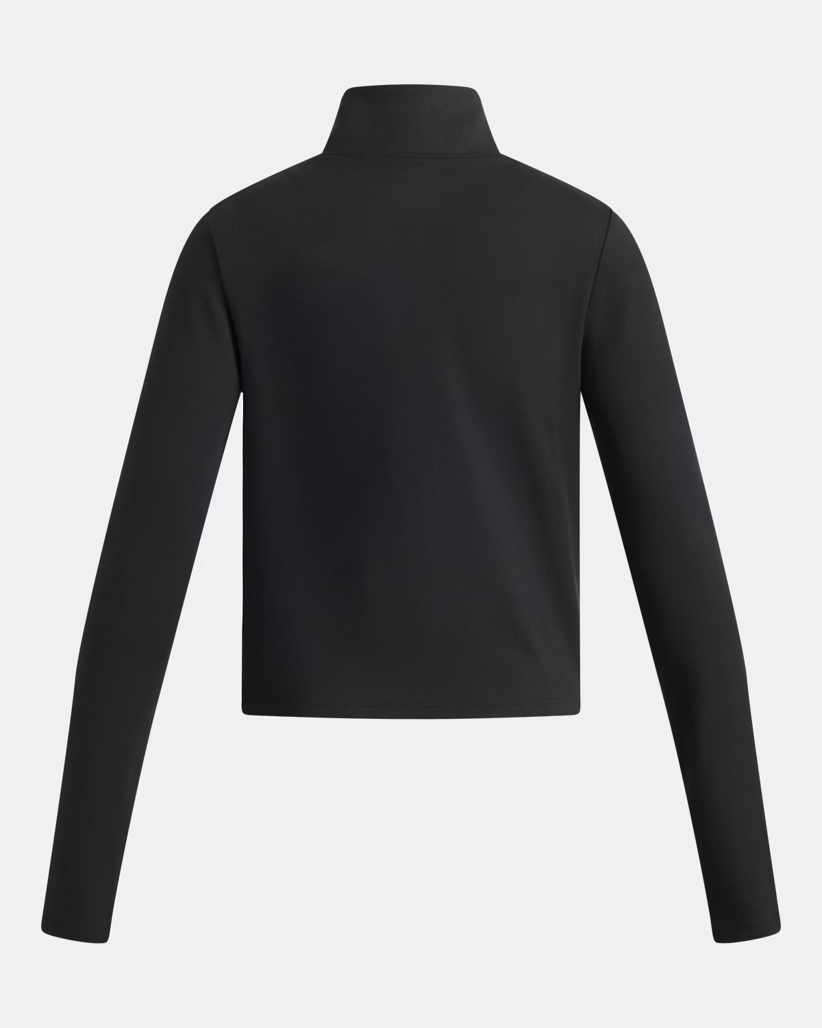 Veste UA Motion - Under Armour noire en tissu technique extensible, vue de dos, manches longues, coupe ajustée, pour adulte.