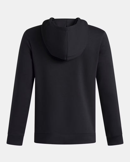 Hoodie UA Rival Fleece FB Graphic - Under Armour noir en molleton doux, vue de dos, design à capuche, manches longues, pour adulte.