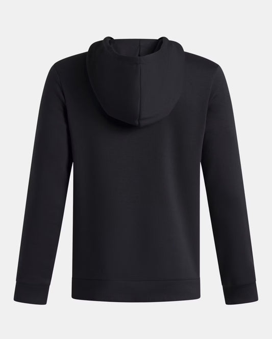 Hoodie UA Rival Fleece FB Graphic - Under Armour noir en molleton doux, vue de dos, design à capuche, manches longues, pour adulte.