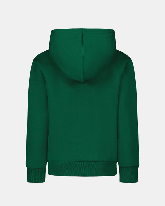 Hoodie - Under Armour vert foncé à capuche, tissu en molleton, style simple, vue de dos, pour enfant garçon.