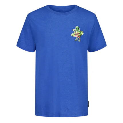 T-Shirt - Quiksilver bleu avec logo surf imprimé devant, image galerie position 1 format carré 430x430 pixels.