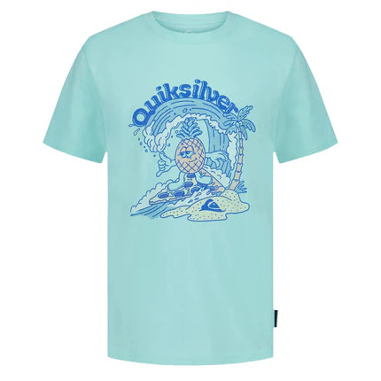T-Shirt - Quiksilver en coton 100 % bleu clair avec motif ananas surfant, image galerie position 1 carrée 430x430.