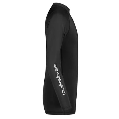 Chandail U.V. - Quiksilver noir, vue de profil, manches longues avec logo blanc, image galerie position 2 carrée 430x430.