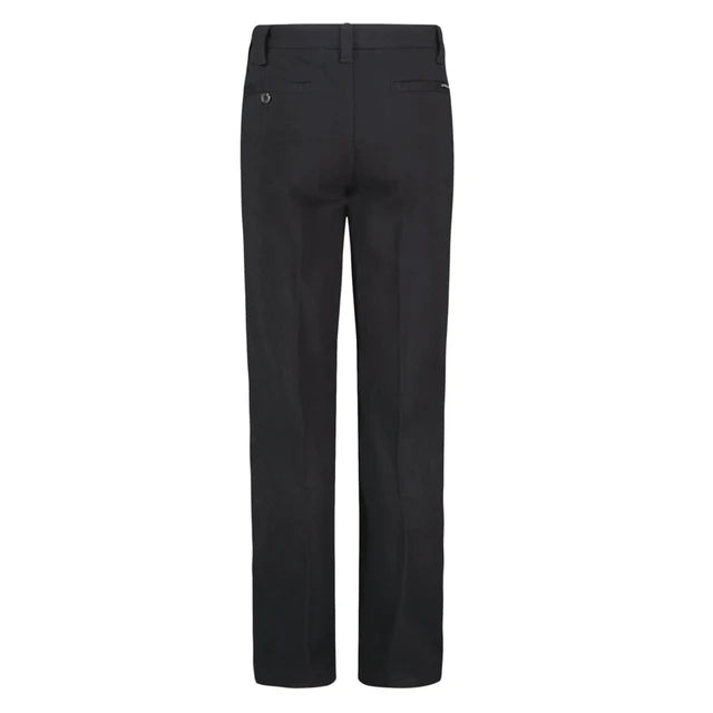 Pantalon - Quiksilver noir en tissu uni, coupe droite, vue de dos, pour homme adulte.