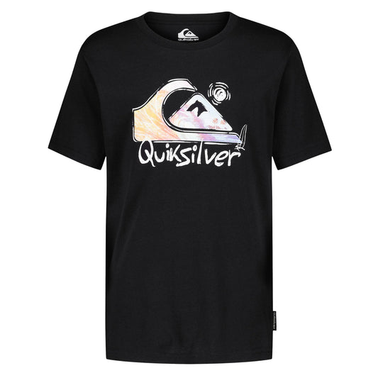 T-Shirt - Quiksilver noir en coton avec logo coloré imprimé, vue galerie 1 format carré 2048x2048 pixels