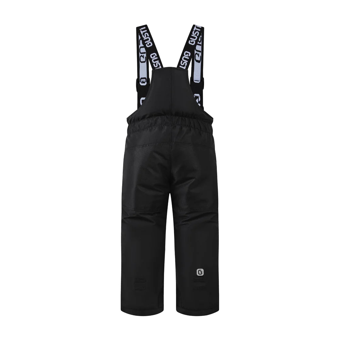 Salopette de neige - Gusti noire pour enfant avec bretelles réglables et pantalon de neige vue de face
