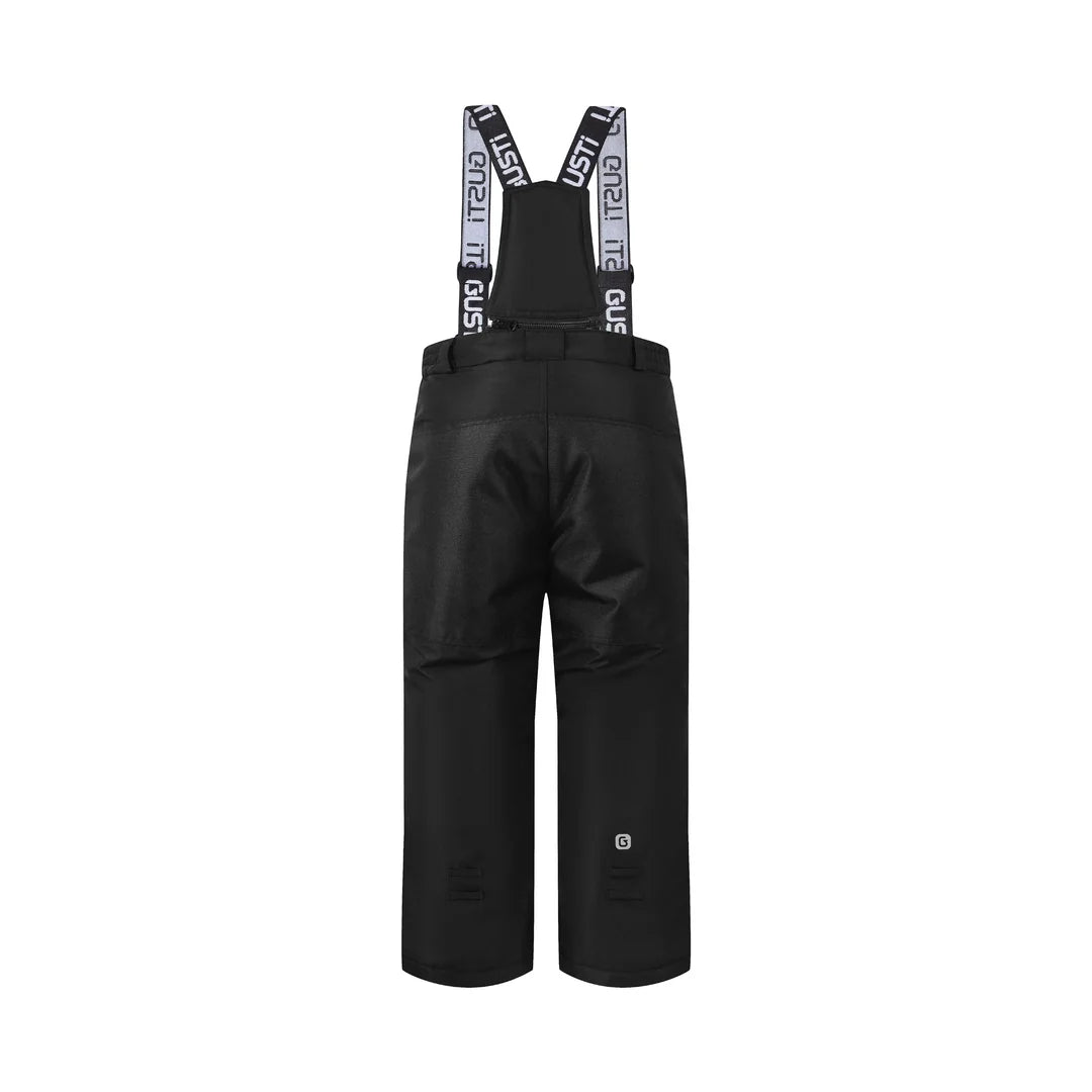 Salopette de neige - Gusti noire pour enfant avec bretelles réglables et pantalon imperméable vue de face