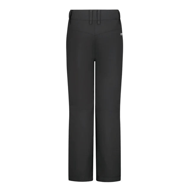 Pantalon de neige - Roxy noir en tissu technique imperméable, coupe droite, pour enfant, vue de face sur fond blanc.