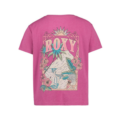 Simulated alt text for T-Shirt - Roxy for entrepot-lenfant-unique.myshopify.com. You are an expert SEO agent. You will generate an ALT text for this image. <Product_Context> Only use the following explicitly enabled Shopify catalog context: ...