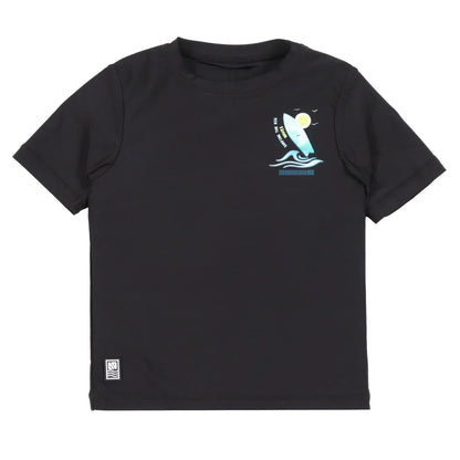 Chandail U.V - Nanö t-shirt noir à manches courtes avec imprimé bleu et blanc pour enfant, vue de face