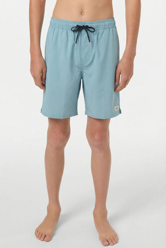 Maillot de bain - O'Neill short bleu clair taille élastique cordon serrage, pour garçon, vue de face portrait.