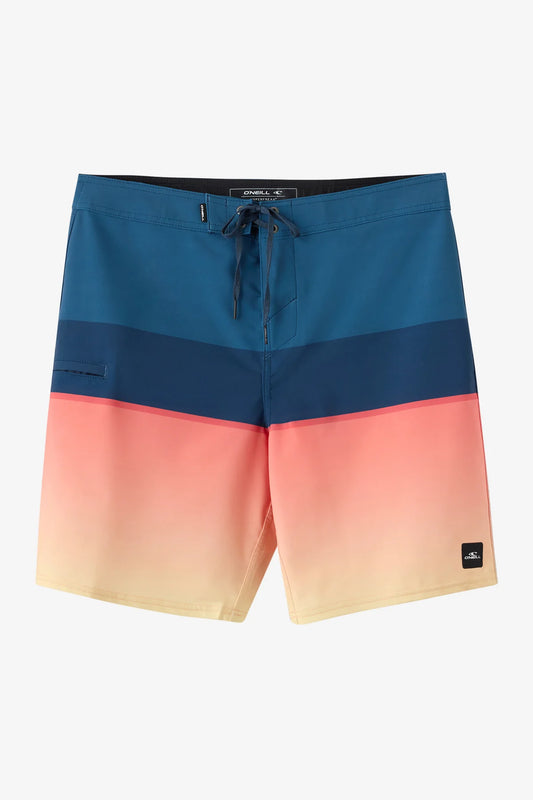Maillot de bain - O'Neill short de bain bleu, dégradé rose et beige, style décontracté, vue de face