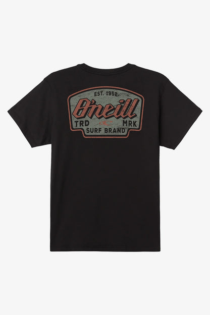T-Shirt - O'Neill noir en coton 100% avec logo vintage orange et gris au dos, vue arrière, taille adulte, galerie 2 portrait