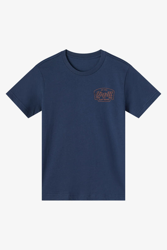 T-Shirt - O'Neill bleu marine 100% coton pour homme, logo orange poitrine, vue de face, gallery position 1 portrait