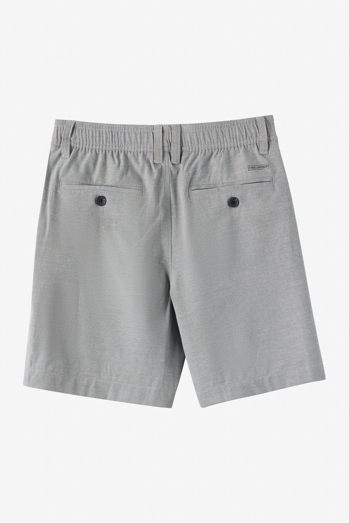Short - O'neill gris clair en tissu léger, short pour enfant, vue de dos avec poches boutonnées