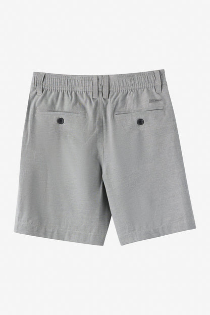 Short - O'neill gris clair en tissu léger, short pour enfant, vue de dos avec poches boutonnées