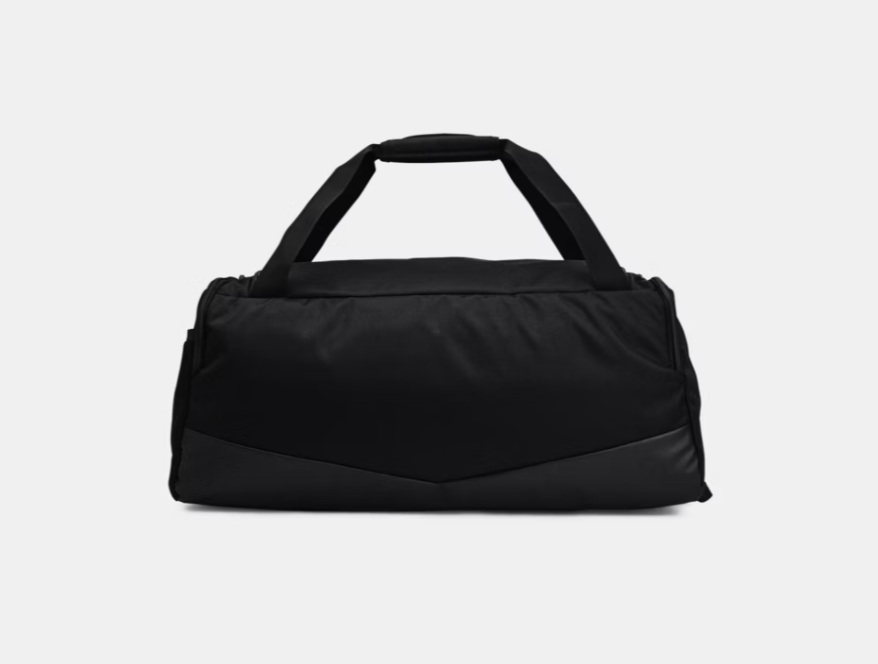 Sac sport - Under Armour noir en polyester avec poignée rembourrée, style simple et fonctionnel, vue de face.
